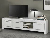 Meuble tv-hifi MADONNA 3 portes blanc laque