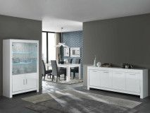 Salle à manger complète MADONNA II blanc laqué sans chaises