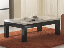 Table basse ROMEO rectangulaire noir laque/blanc laque