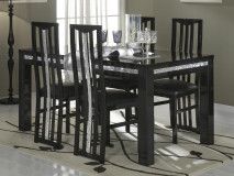 Table repas REBECCA 160 noir laque