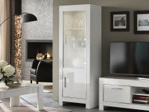 Vitrine MADONNA 2 portes blanc laque avec led