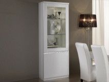 Vitrine REBECCA 2 portes blanc laque avec led