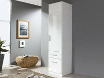 Armoire CELLON blanc 1 porte et 2 tiroirs (droite) blanc brillant