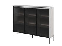 Vitrine TRAINING 3 portes blanc avec led