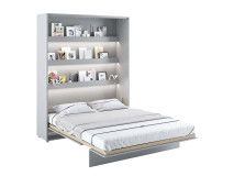 Lit mural escamotable CONCEPTION PRO 160x200 cm gris mat (vertical) avec matelas