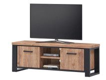 Meuble tv-hifi ESTEBAN 2 portes chêne industriel