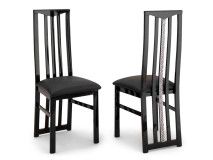 Lot de 2 chaises REBECCA noir laqué