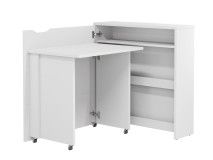 Bureau escamotable CONCEPTION SLIM blanc brillant gauche