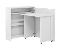 Bureau escamotable CONCEPTION SLIM blanc brillant droite