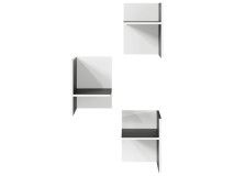 Lot de 3 étagères PASSATO blanc/graphite