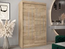 Armoire YORKNEW 2 portes coulissantes 120 cm sonoma