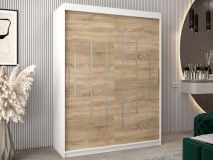 Armoire YORKNEW 2 portes coulissantes 150 cm blanc/sonoma