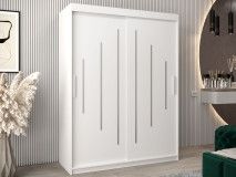 Armoire YORKNEW 2 portes coulissantes 150 cm blanc