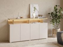 Buffet/bahut SERRIE 4 portes cachemire/chêne carpenter