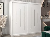 Armoire YORKNEW 2 portes coulissantes 200 cm blanc