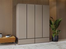 Armoire CROSSAIR 4 portes 2 tiroirs taupe