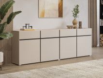 Buffet/bahut CROSSAIR 4 portes 4 tiroirs cachemire