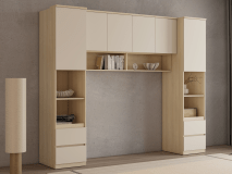 Pont de lit THEODORA 160 cm chêne lindberg/sable semi-ouvert