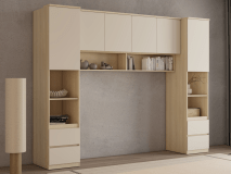 Pont de lit THEODORA 180 cm chêne lindberg/sable semi-ouvert