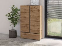 Commode CROSSAIR 2 portes 1 tiroir chêne wotan