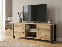 Meuble tv-hifi OLIANNE 2 portes chêne naturel