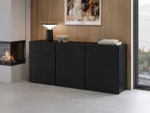 Buffet/bahut CROSSAIR 3 portes 3 tiroirs noir