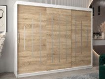 Armoire YORKNEW 3 portes coulissantes 250 cm blanc/sonoma