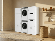 Meuble WASHING 2 machines superposés LARGE blanc