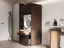 Meuble WASHING 1 machine LARGE noyer