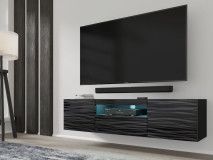 Meuble tv-hifi AUREO 3 portes 150 cm sahara avec led
