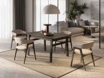 Table repas extensible PLOTY 149 > 269 cm chêne foncé