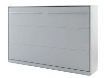 Lit mural escamotable CONCEPTION 120x200 cm gris mat (horizontal)