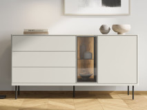 Buffet/bahut EMPIRO 2 portes 3 tiroir cachemire avec led