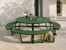 Table pique-nique ronde PERUGIA 8 personnes aluminium vert