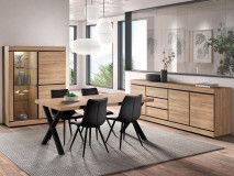 Salle à manger MARNOIX 248 cm chêne français avec chaises