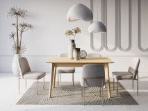 Table repas extensible PLOTY 145 > 220 cm chêne clair