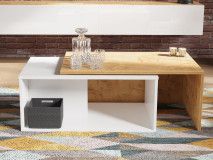 Table basse KINGSTON DELUXE chêne doré/blanc