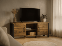 Meuble tv-hifi OLIANNE 2 portes épicéa appenzeller/noir