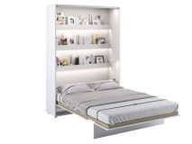Lit mural escamotable CONCEPTION PRO 120x200 cm blanc mat (vertical) avec matelas