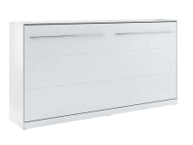 Lit mural escamotable CONCEPTION 90x200 cm blanc mat (horizontal) avec matelas