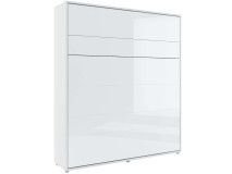 Lit mural escamotable CONCEPTION PRO 180x200 cm blanc/blanc brillant (vertical)
