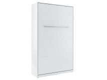 Lit mural escamotable CONCEPTION 120x200 cm blanc mat (vertical) avec matelas 
