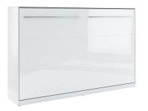 Lit mural escamotable CONCEPTION 120x200 cm blanc/blanc brillant (horizontal)