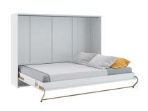 Lit mural escamotable CONCEPTION 140x200 cm blanc mat (horizontal) avec matelas