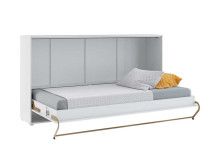 Lit mural escamotable CONCEPTION 90x200 cm blanc mat (horizontal)