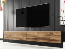 Meuble tv-hifi DUBAI 2 portes battantes 180 cm chêne wotan