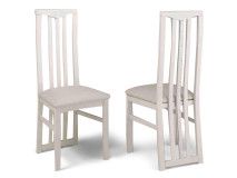 Lot de 2 chaises REBECCA blanc laqué