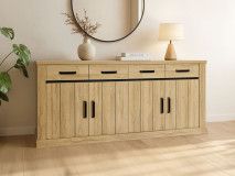 Buffet/bahut TIBOR 4 portes 2 tiroirs chêne français