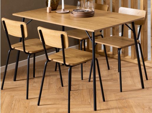 Table de salle à manger rectangulaire PERUNA 120 cm chêne brun