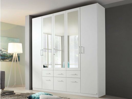 Armoire BINGO 5 portes 6 tiroirs blanc